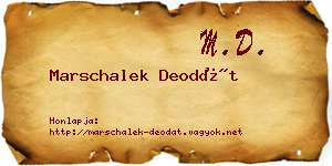 Marschalek Deodát névjegykártya